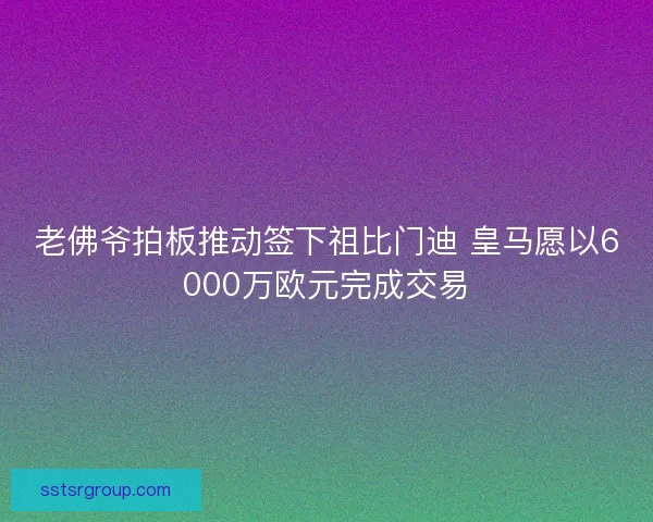 老佛爷拍板推动签下祖比门迪 皇马愿以6000万欧元完成交易 老佛爷拍板推动签下祖比门迪 皇马愿以6000万欧元完成交易